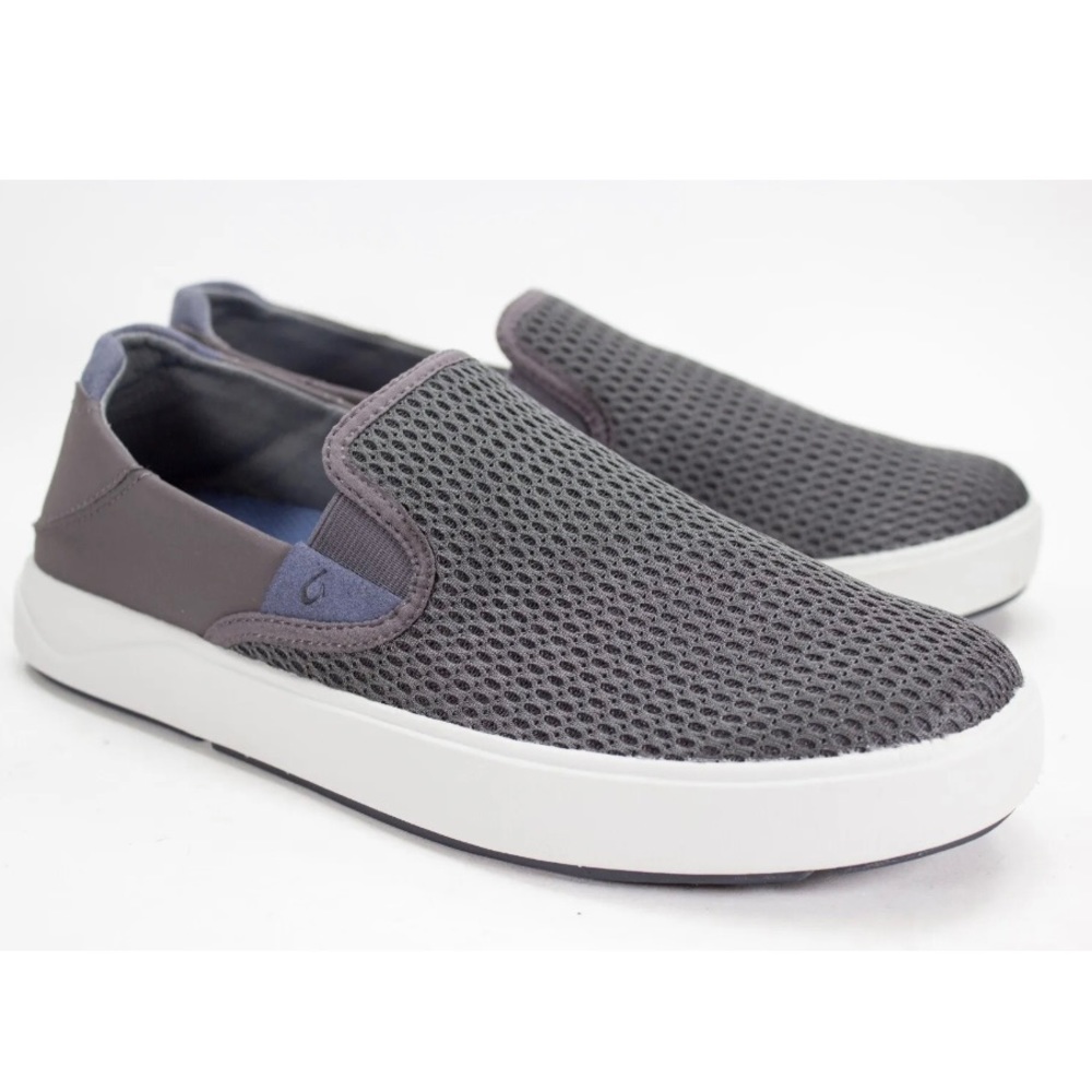 Olukai Lae'Ahi Mens Size US 8 EU 41 Gray Mesh Slip On Loafers Boat Shoes Sneaker